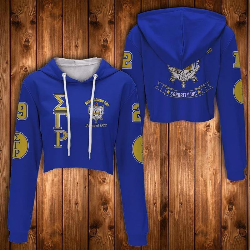Sorority Hoodie - Sigma Gamma Rho Sorority Inc Croptop Hoodie