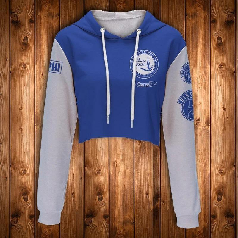 Sorority Hoodie - Zeta Phi Beta Sorority Crop Hoodie