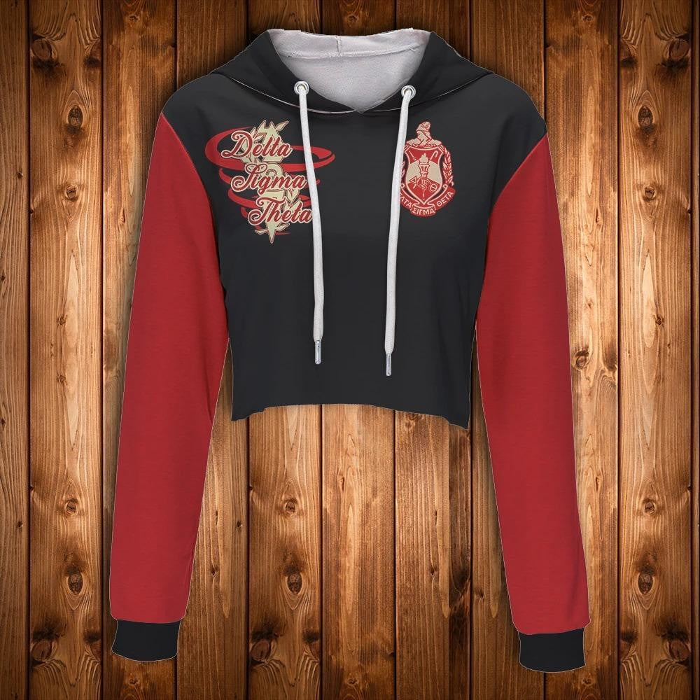 Sorority Hoodie - Strong Women Delta Sigma Theta Crop Hoodie