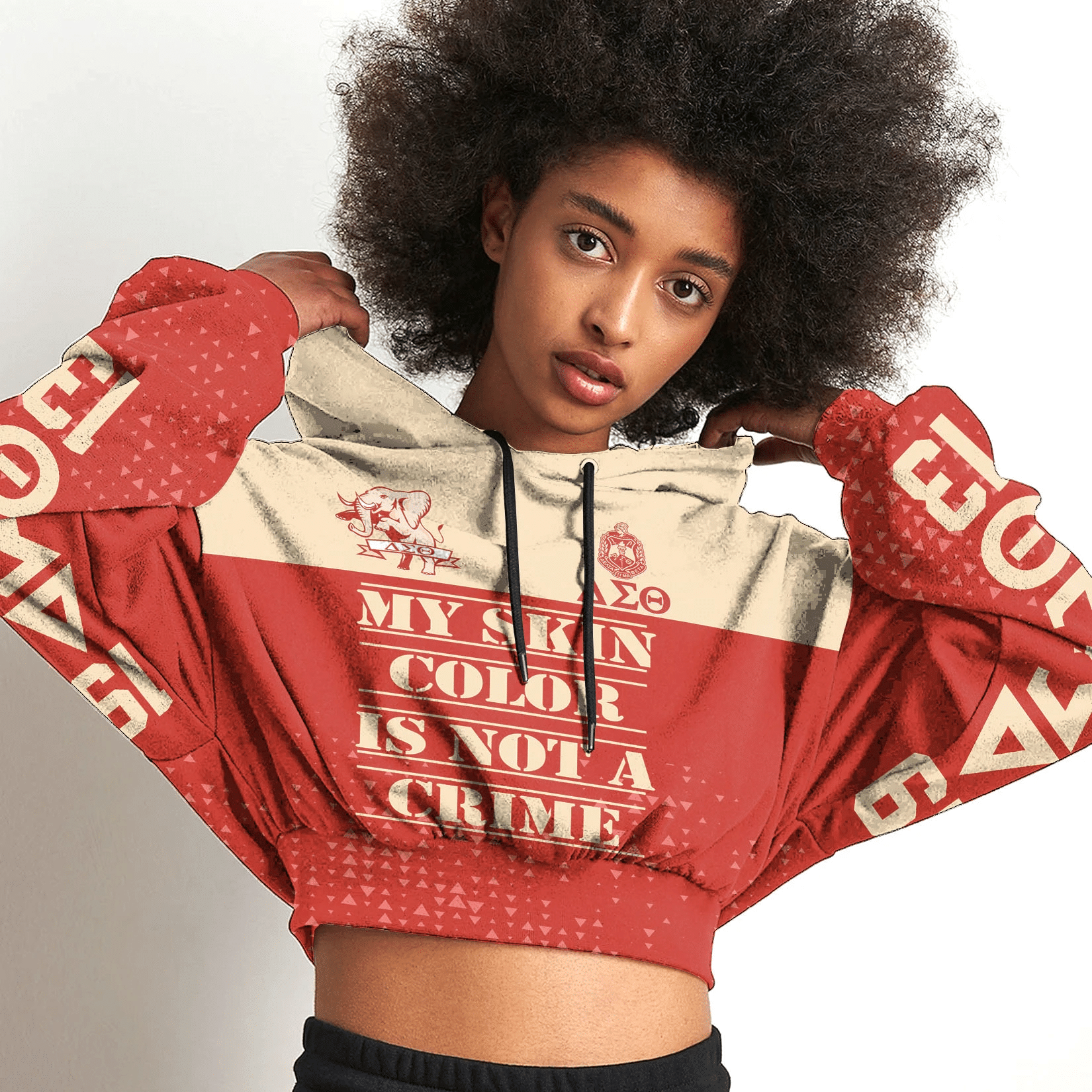 Sorority Hoodie - Delta Sigma Theta Croptop Hoodie