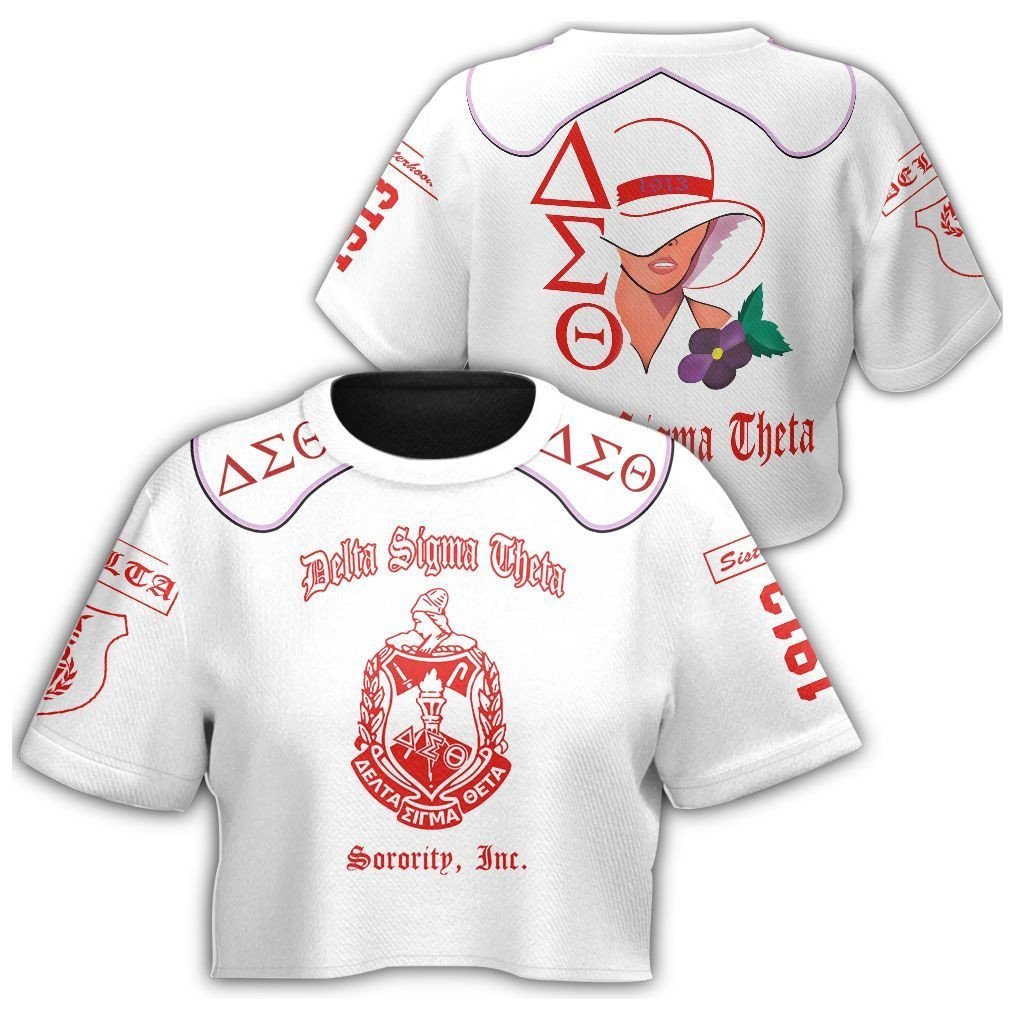 Sorority TShirt - Woman Flower Delta Sigma Theta Croptop TShirt
