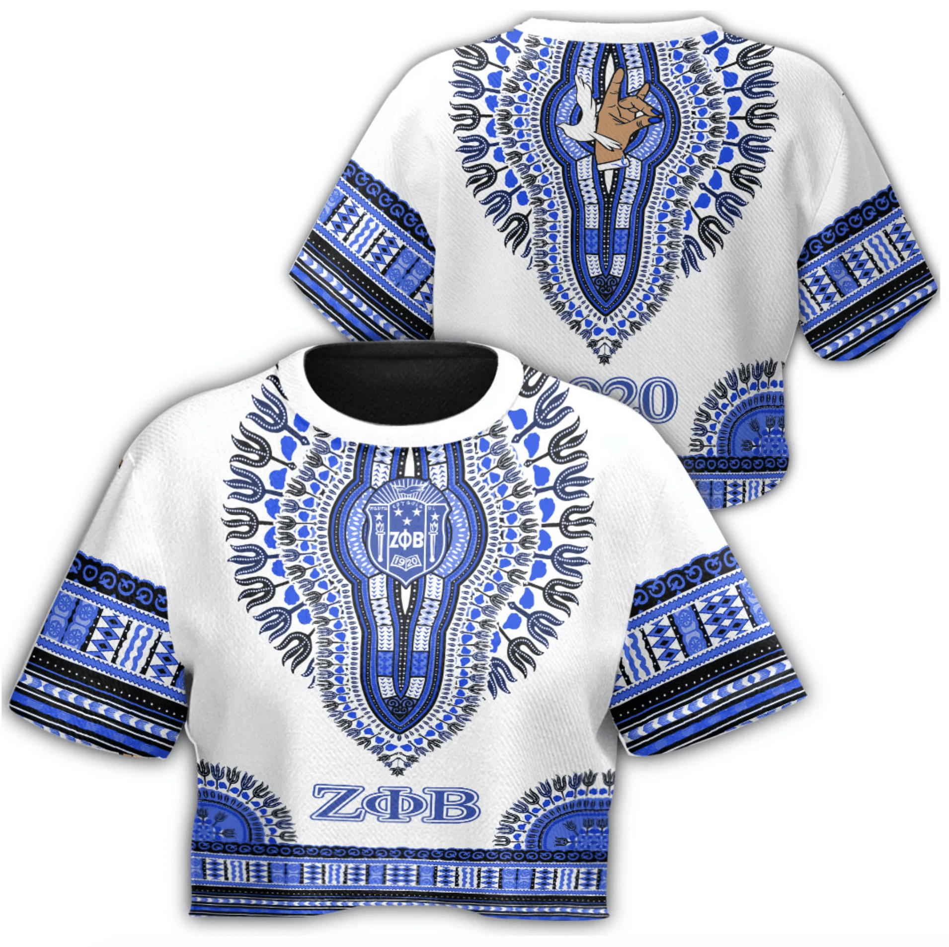 Sorority TShirt - Zeta Phi Beta Dashiki Croptop TShirt