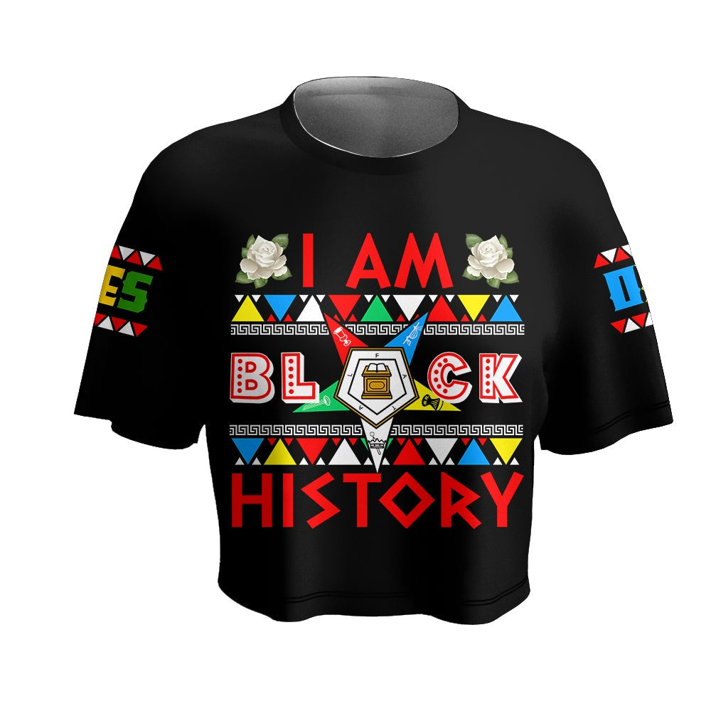 Sorority TShirt - I Am Black History OES Croptop