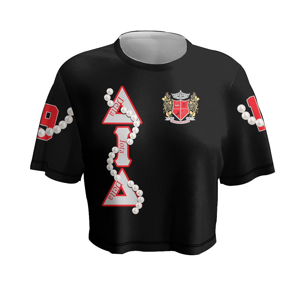 Sorority TShirt - Delta Iota Delta Pearl Croptop TShirt