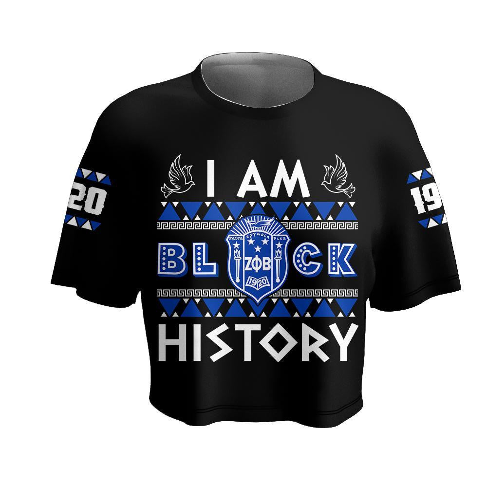 Sorority TShirt - I Am Black History Zeta Phi Beta Croptop