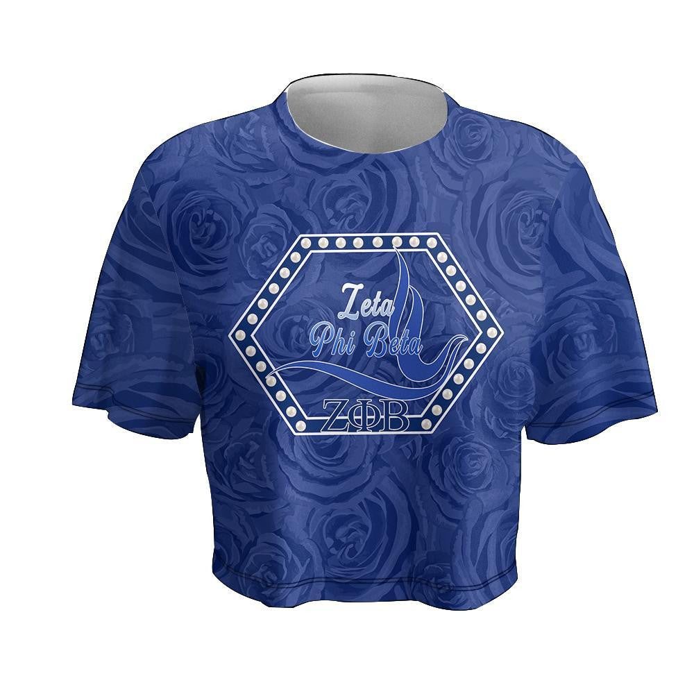 Sorority TShirt - Zeta Phi Beta Rose Peals Croptop TShirt