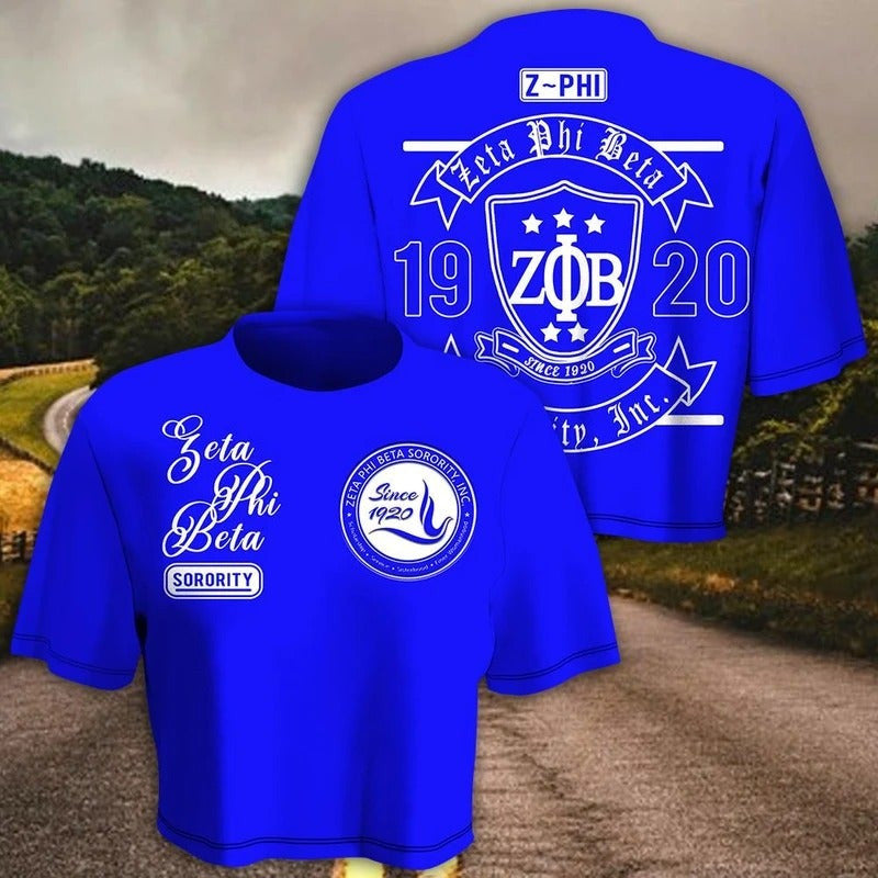 Sorority TShirt - Zeta Phi Beta Croptop TShirt - Danh Style