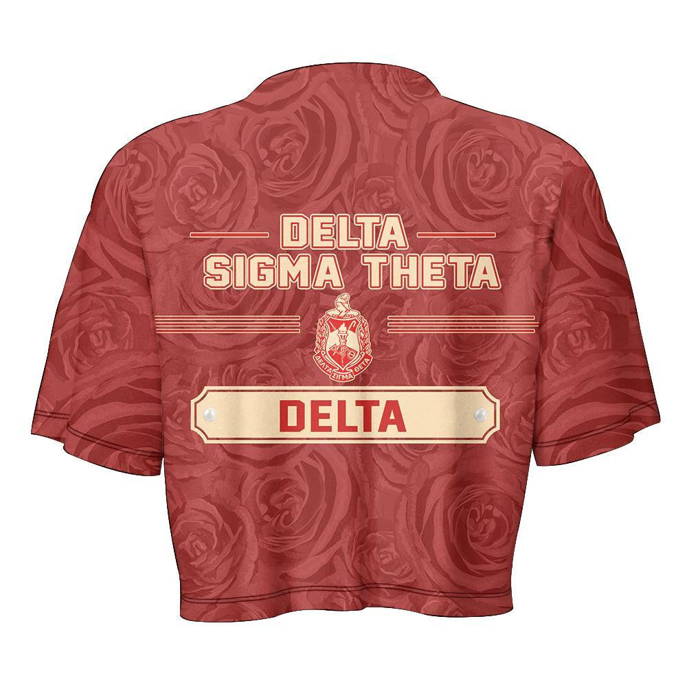 Sorority TShirt - Delta Sigma Theta Rose Pearls Croptop TShirt