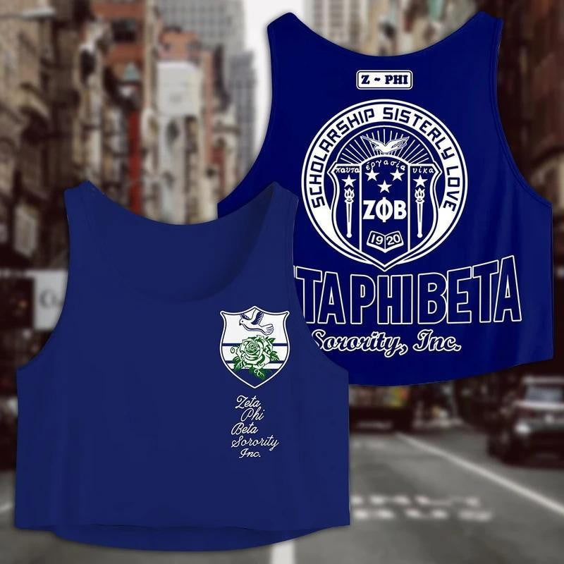 Sorority Tank Top - Scholarship Sisterly Love Zeta Phi Beta Croptop Tank Top