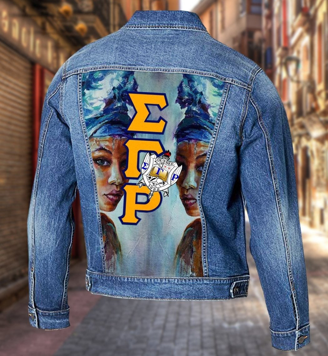 Sorority Jacket - Lady Of Sigma Gamma Rho Denim Jacket