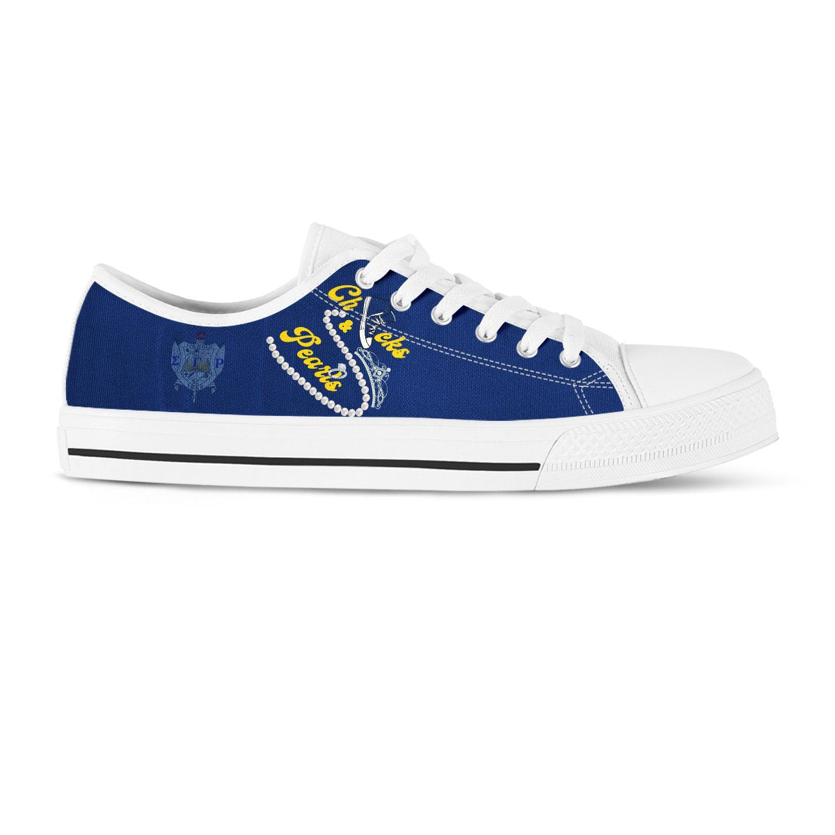 Sorority Footwear - Sigma Gamma Rho Chucks And Pearls Low Top Shoes K.H Pearls