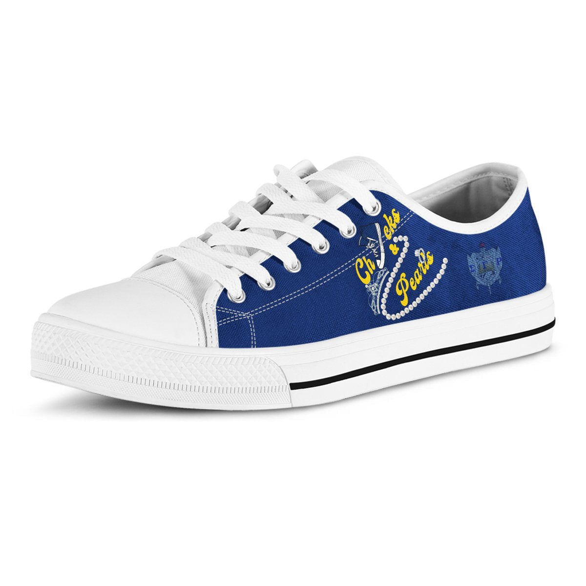 Sorority Footwear - Sigma Gamma Rho Chucks And Pearls Low Top Shoes K.H Pearls