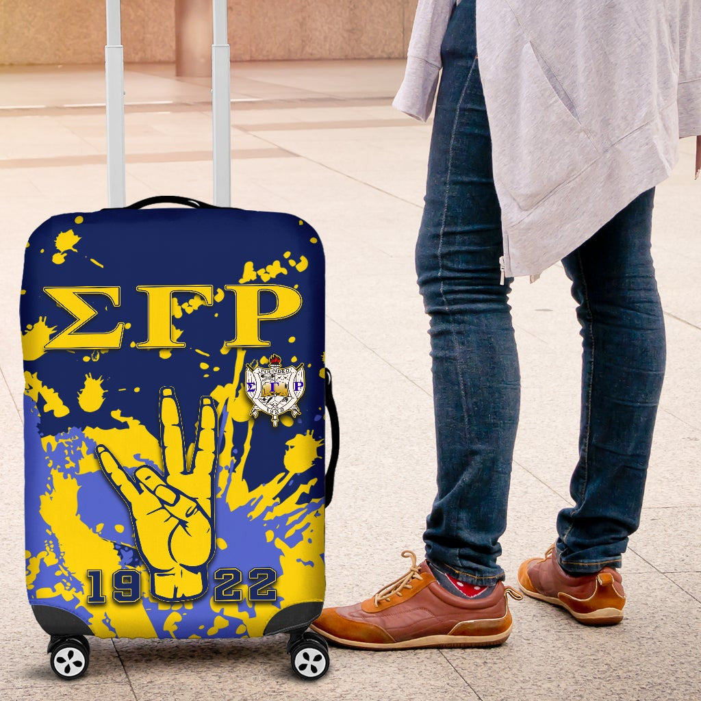 Sorority Luggage Cover - Sigma Gamma Rho Luggage Cover Spaint Style