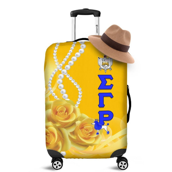 Sorority Luggage Cover - Sigma Gamma Rho Luggage Cover Yellow Tea Rose