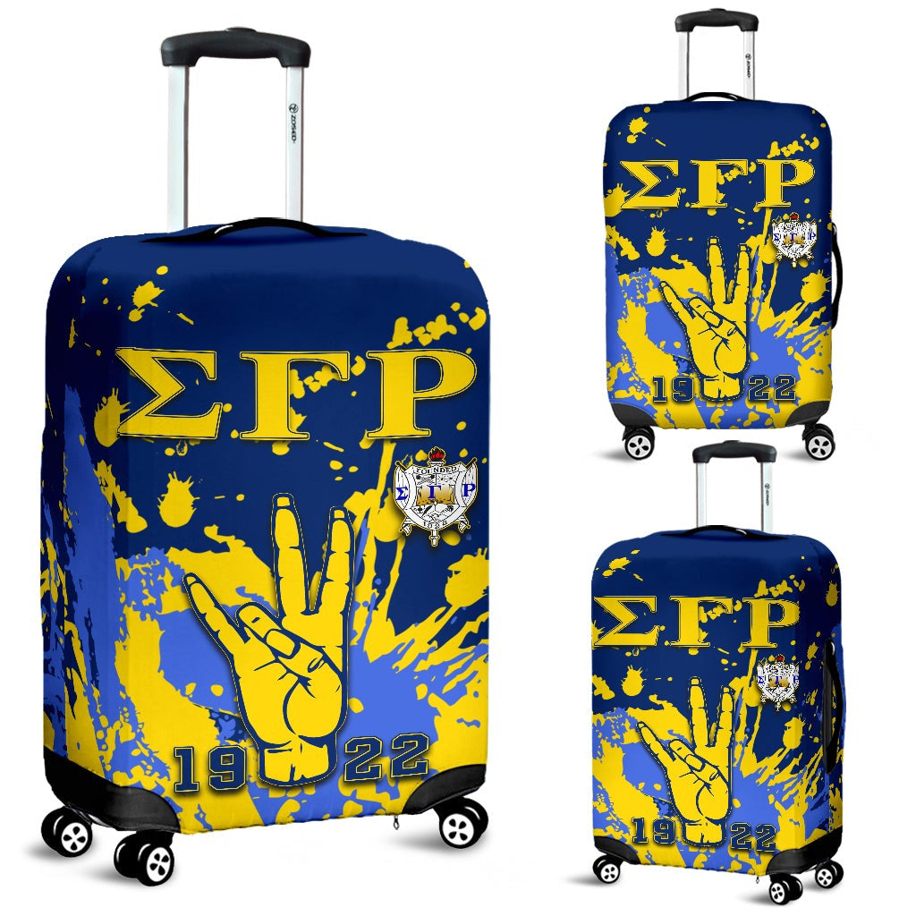 Sorority Luggage Cover - Sigma Gamma Rho Luggage Cover Spaint Style