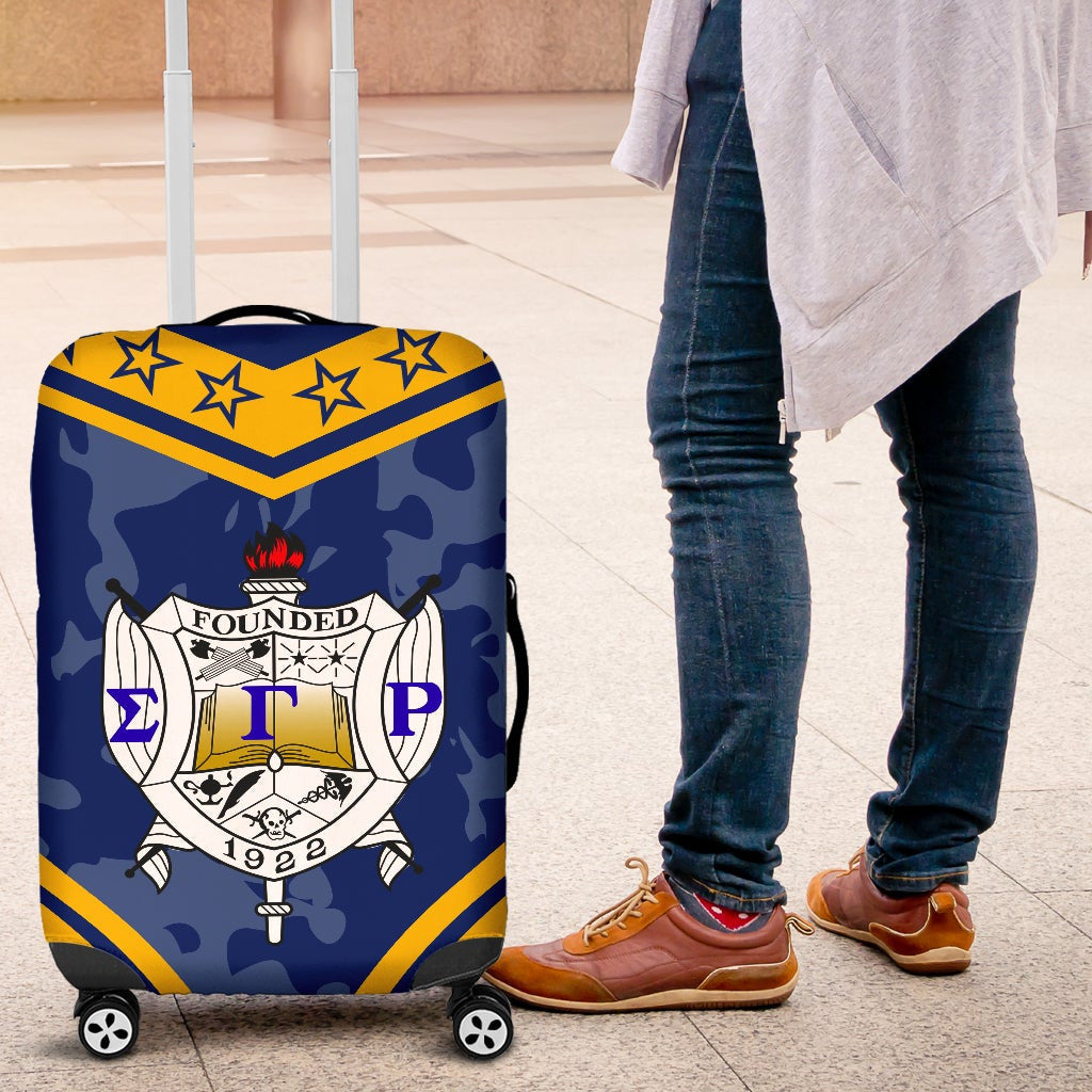 Sorority Luggage Cover - Sigma Gamma Rho Camouflage Travel Suitcase