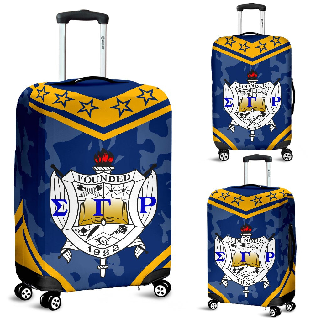 Sorority Luggage Cover - Sigma Gamma Rho Camouflage Travel Suitcase