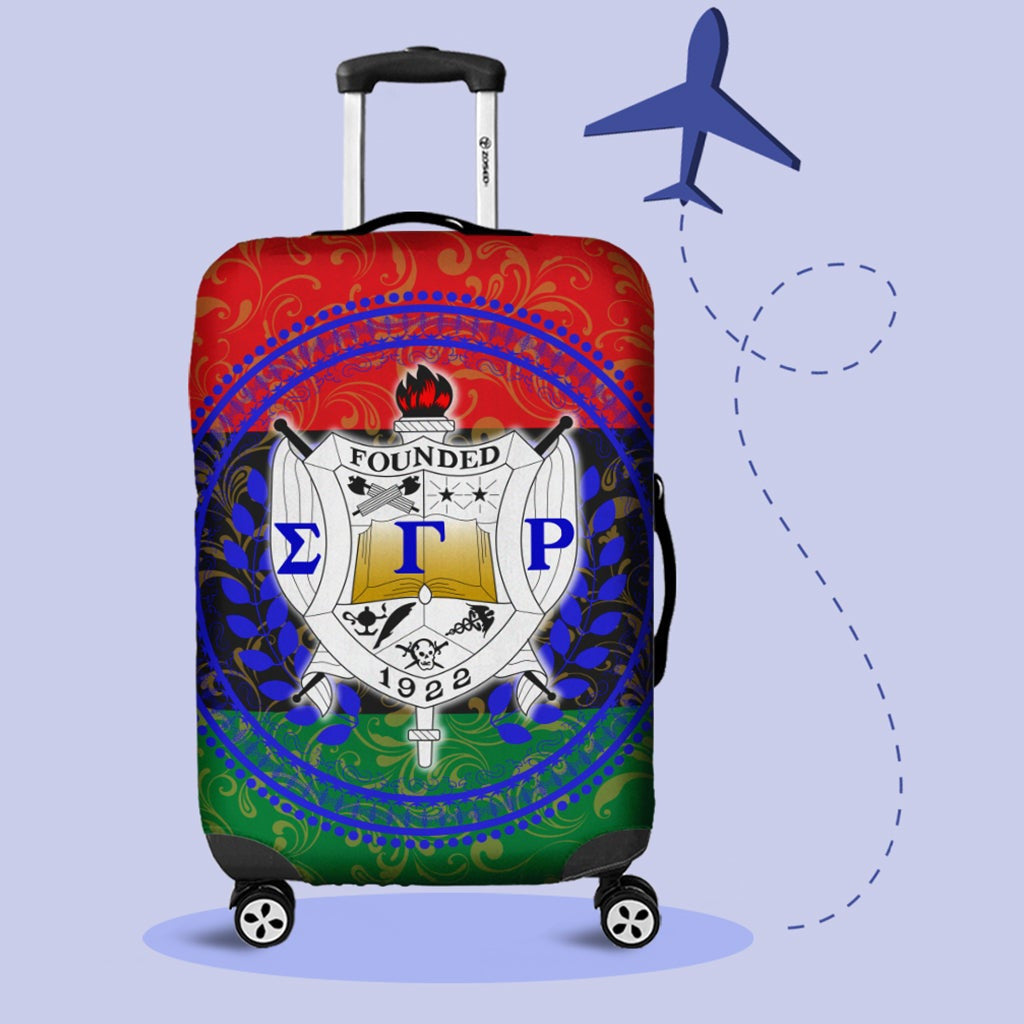 Sorority Luggage Cover - Pan Africa Sigma Gamma Rho Sorority Suitcase