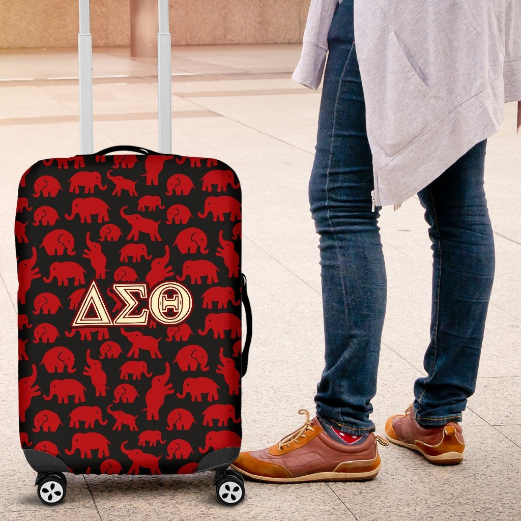 Sorority Luggage Cover - Delta Sigma Theta Elephant Pattern Travel Suitcase