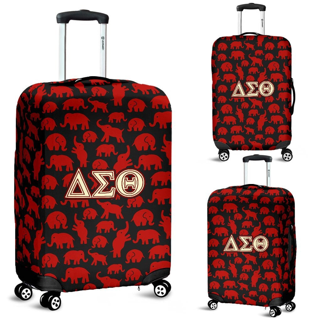 Sorority Luggage Cover - Delta Sigma Theta Elephant Pattern Travel Suitcase