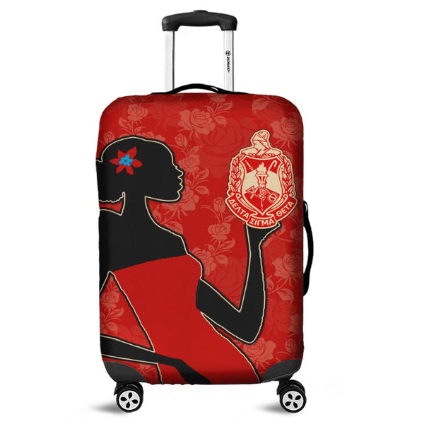 Sorority Luggage Cover - Delta Sigma Theta Girl Travel Suitcase