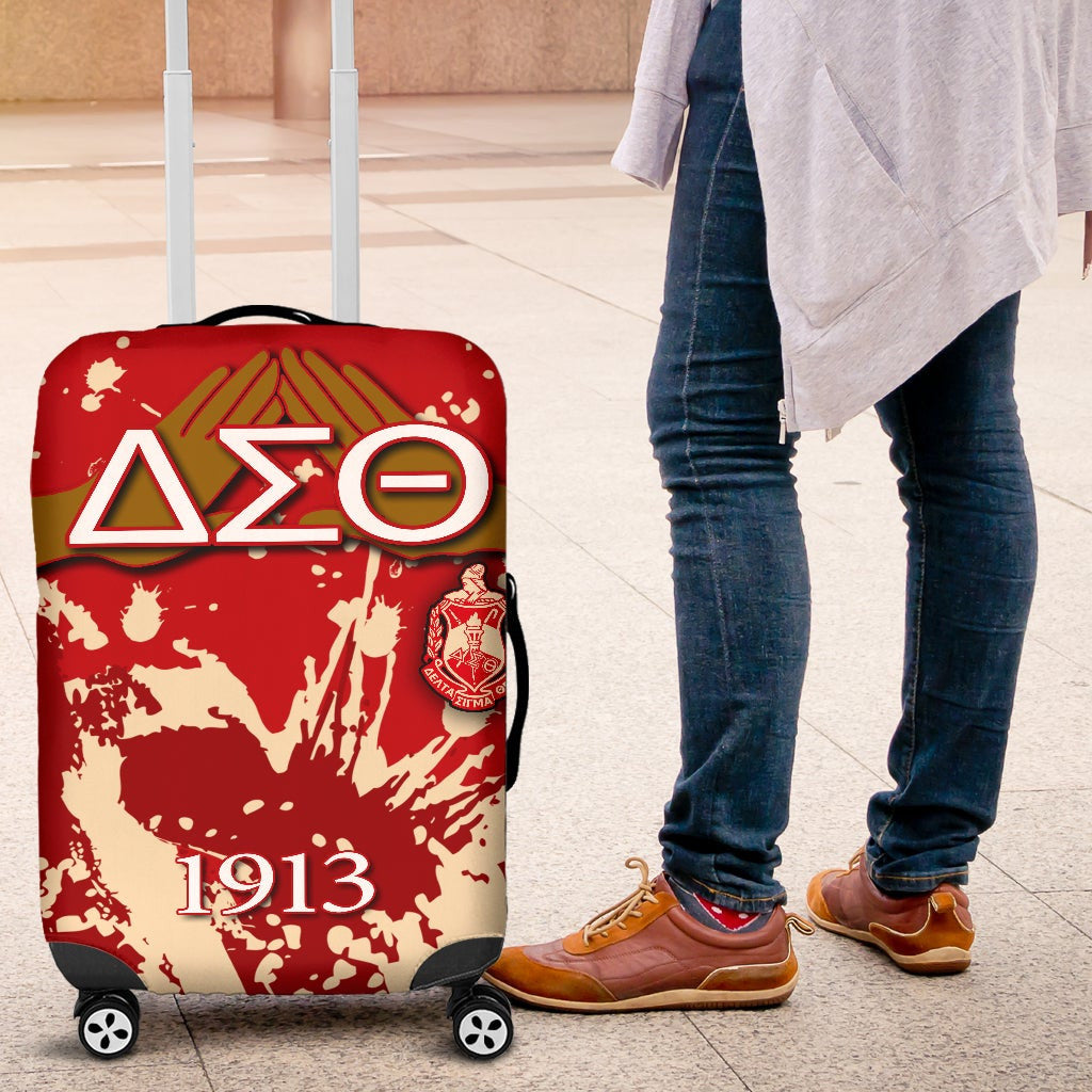 Sorority Luggage Cover - Delta Sigma Theta Luggage Cover Spaint Style