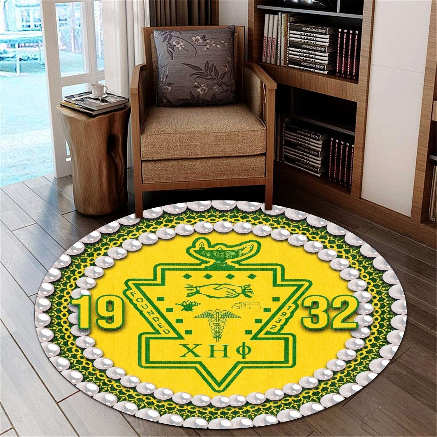 Sorority Carpet - Chi Eta Phi Pearl Round Carpet