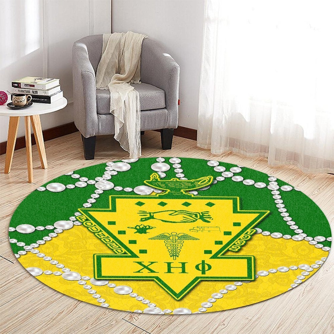 Sorority Carpet - Chi Eta Phi Home Round Carpet Roy Style