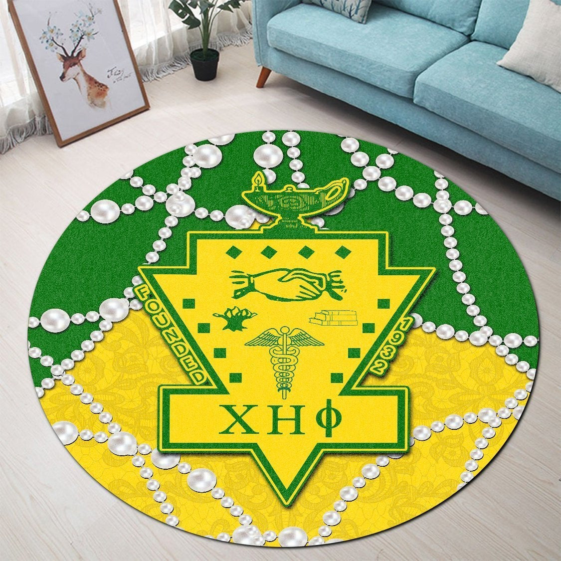 Sorority Carpet - Chi Eta Phi Home Round Carpet Roy Style