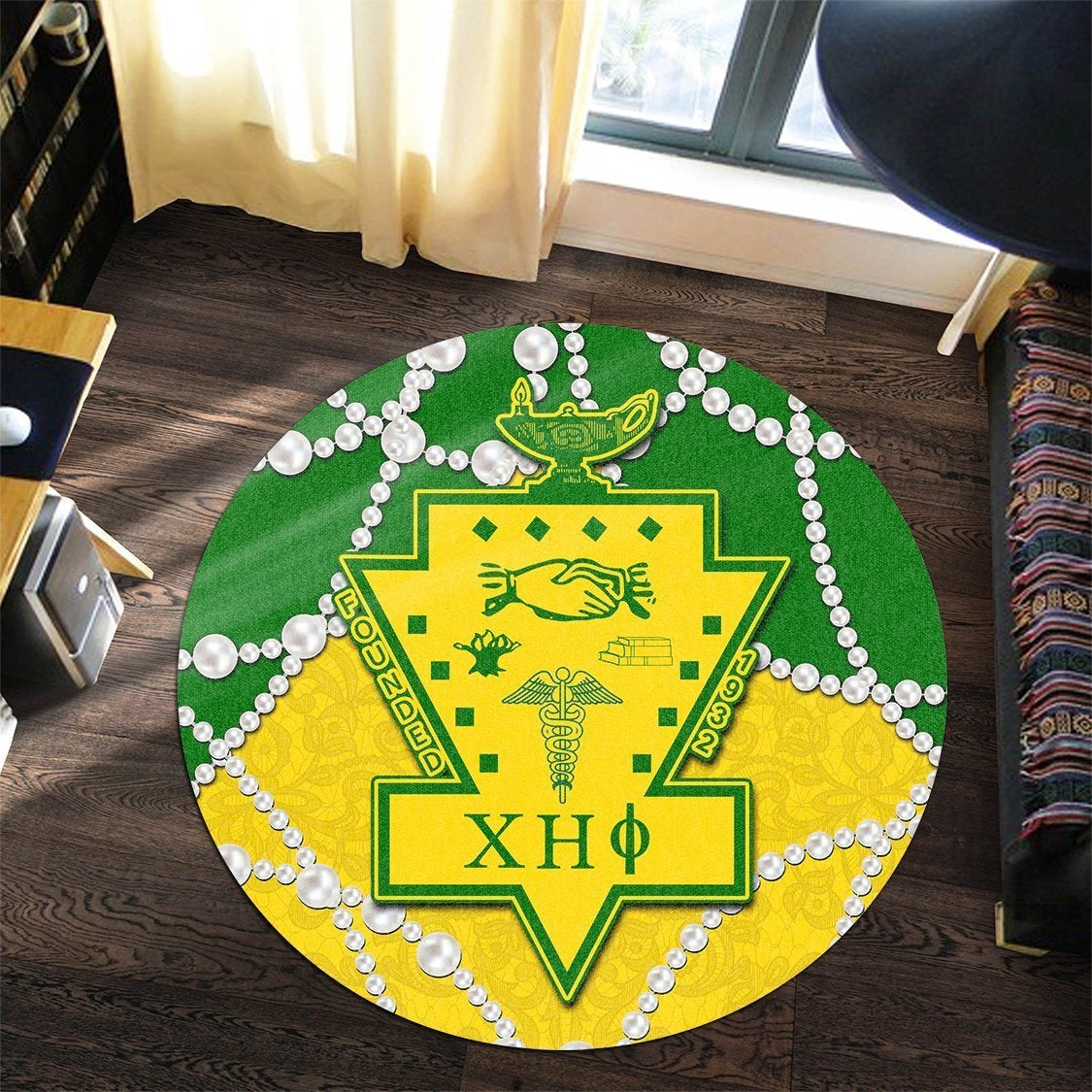 Sorority Carpet - Chi Eta Phi Home Round Carpet Roy Style