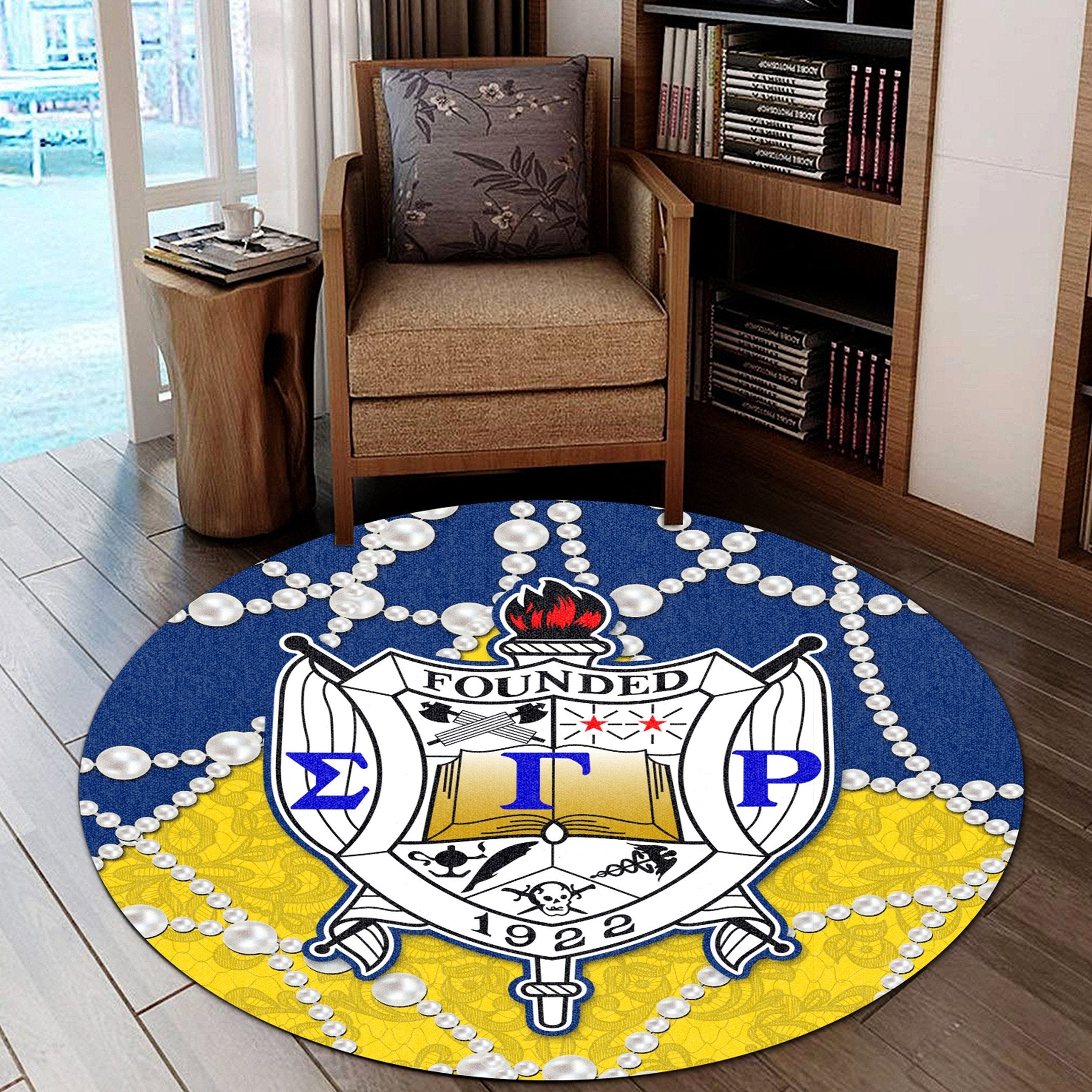 Sorority Carpet - Sigma Gamma Rho Home Round Carpet Roy Style