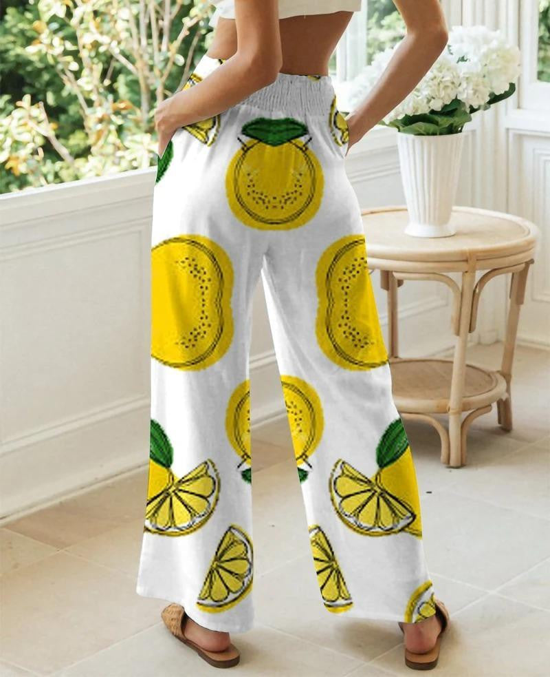 Sorority Pants - Sigma Gamma Rho Lemonade High Waist Lace Up Wide Leg Pants