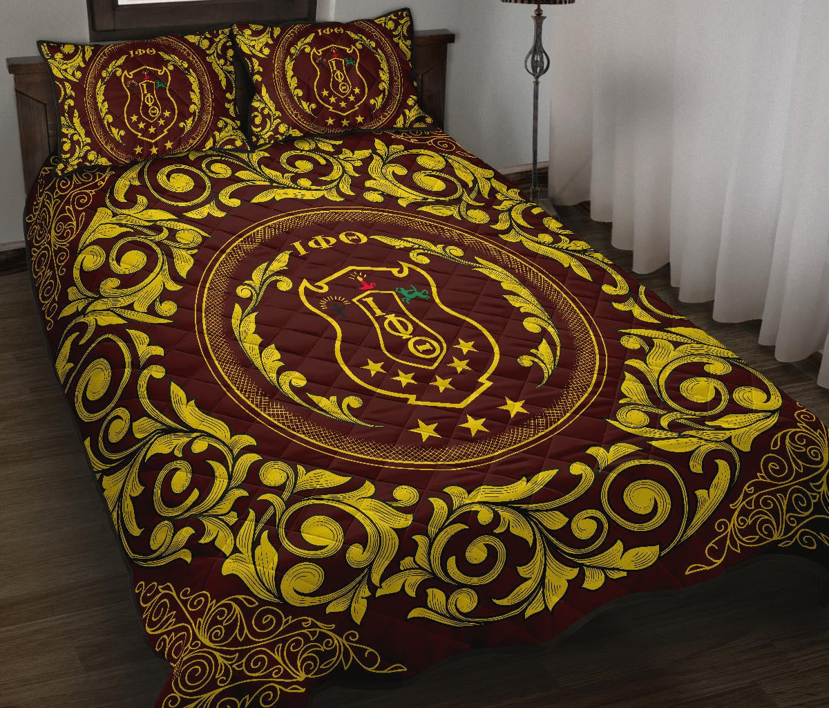 Tothetopcloset Home Set -Iota Phi Theta Fraternity Quilt Bed Set J08