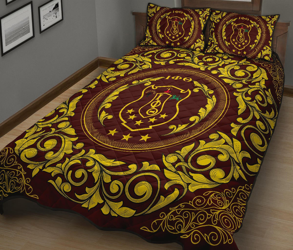 Tothetopcloset Home Set -Iota Phi Theta Fraternity Quilt Bed Set J08