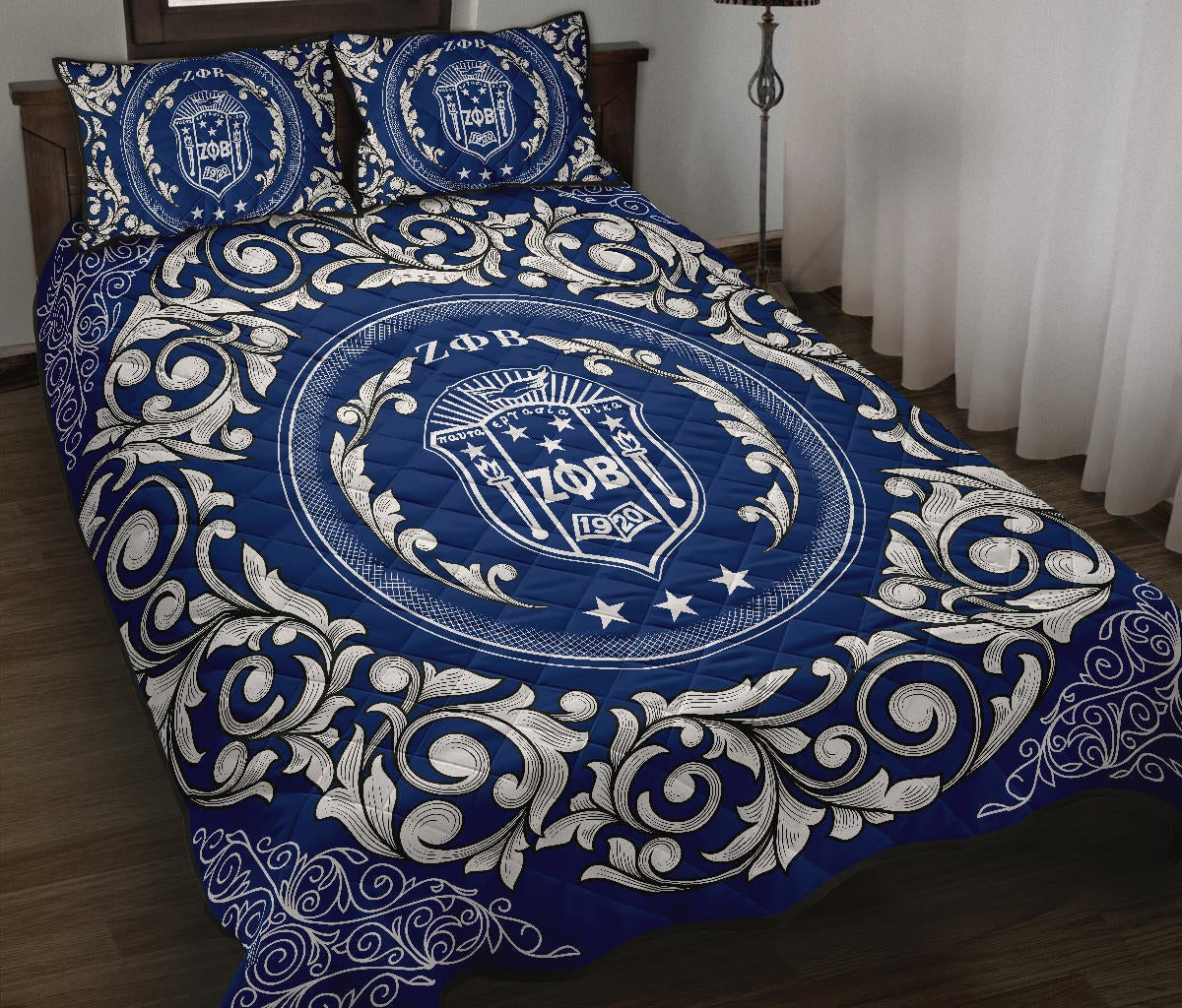 Tothetopcloset Home Set -Zeta Phi Beta Sorority Quilt Bed Set J08