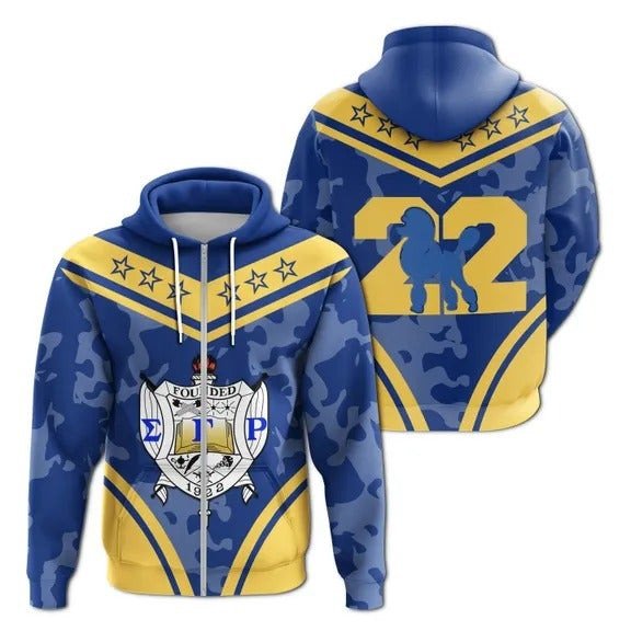 Sorority Hoodie - Sigma Gamma Rho Camouflage Zip Hoodie