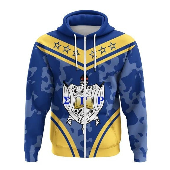Sorority Hoodie - Sigma Gamma Rho Camouflage Zip Hoodie