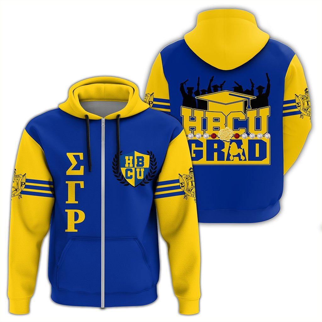 Sorority Hoodie - Sigma Gamma Rho HBCU Graduation Zip Hoodie