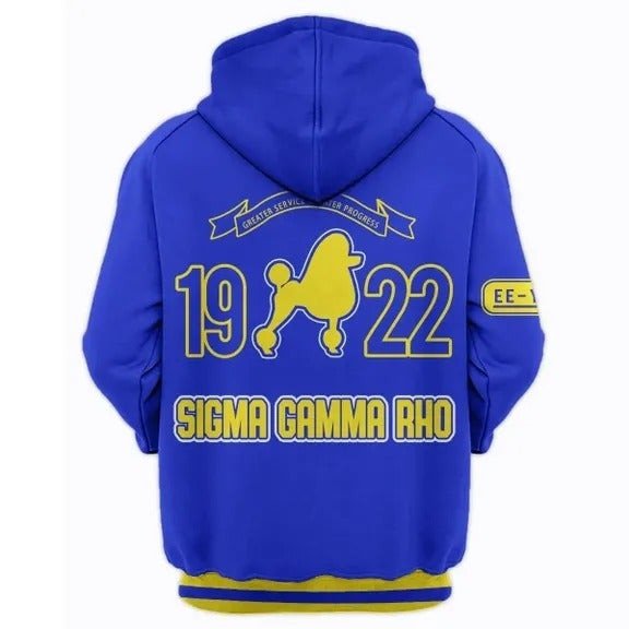 Sorority Hoodie - Greater Service And Greater Progress Sigma Gamma Rho Zip Hoodie