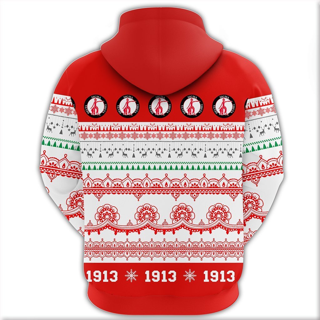 Sorority Hoodie - Delta Sigma Theta Xmas Establish Year Zip Hoodie
