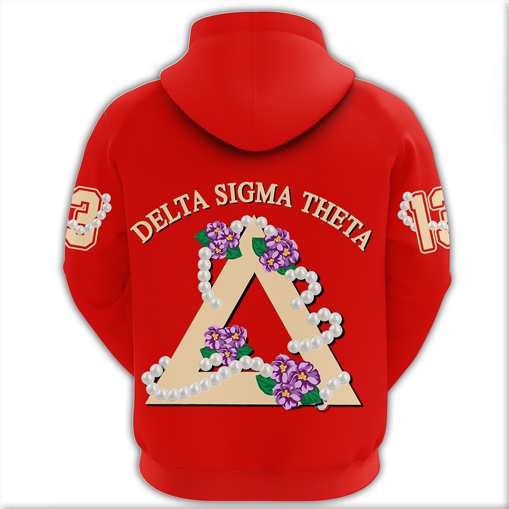 Sorority Hoodie - Delta Sigma Theta Pearl Red Zip Hoodie