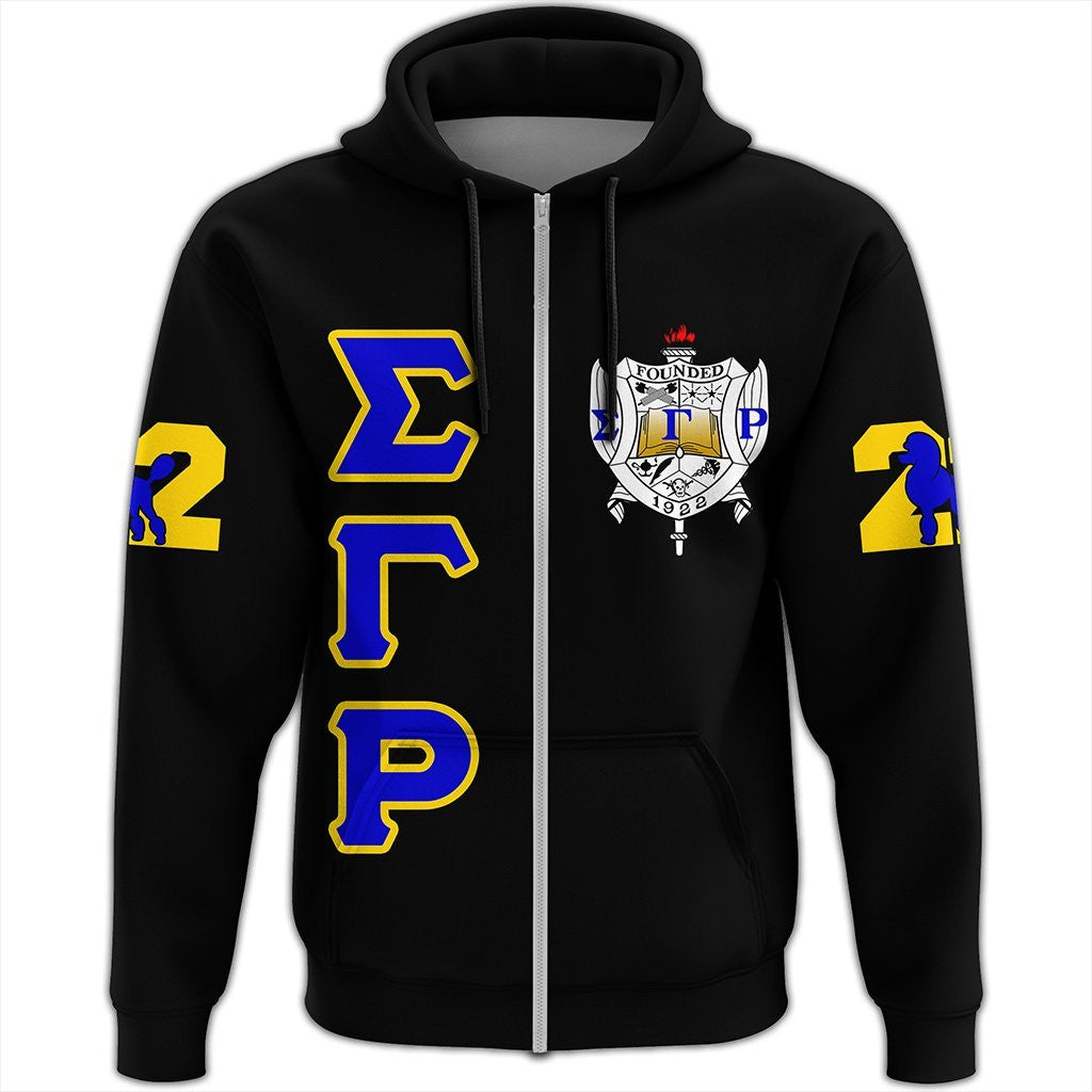 Sorority Hoodie - Sigma Gamma Rho Letters Zip Hoodie