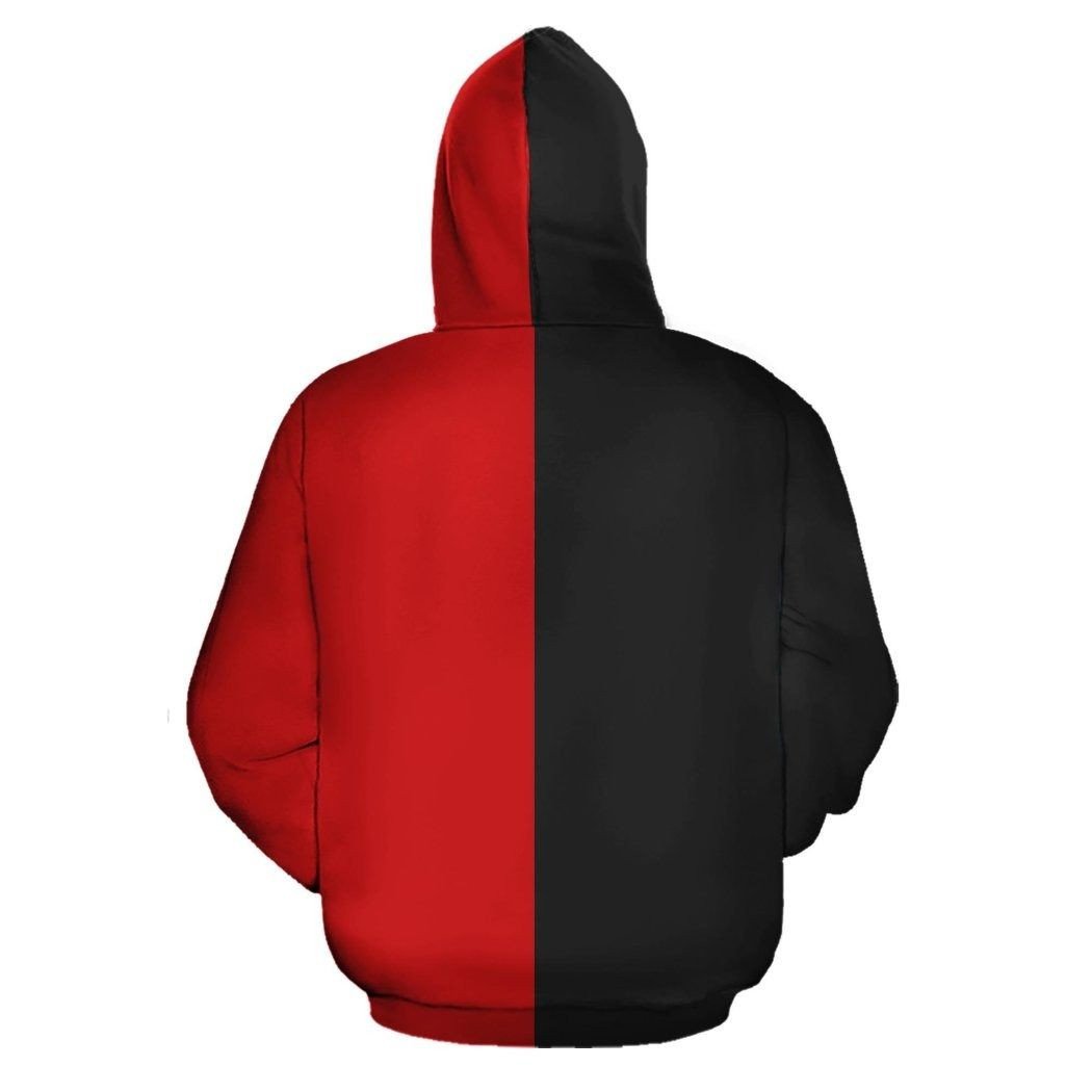 Sorority Hoodie - Delta Sigma Theta Black Red Zip Hoodie