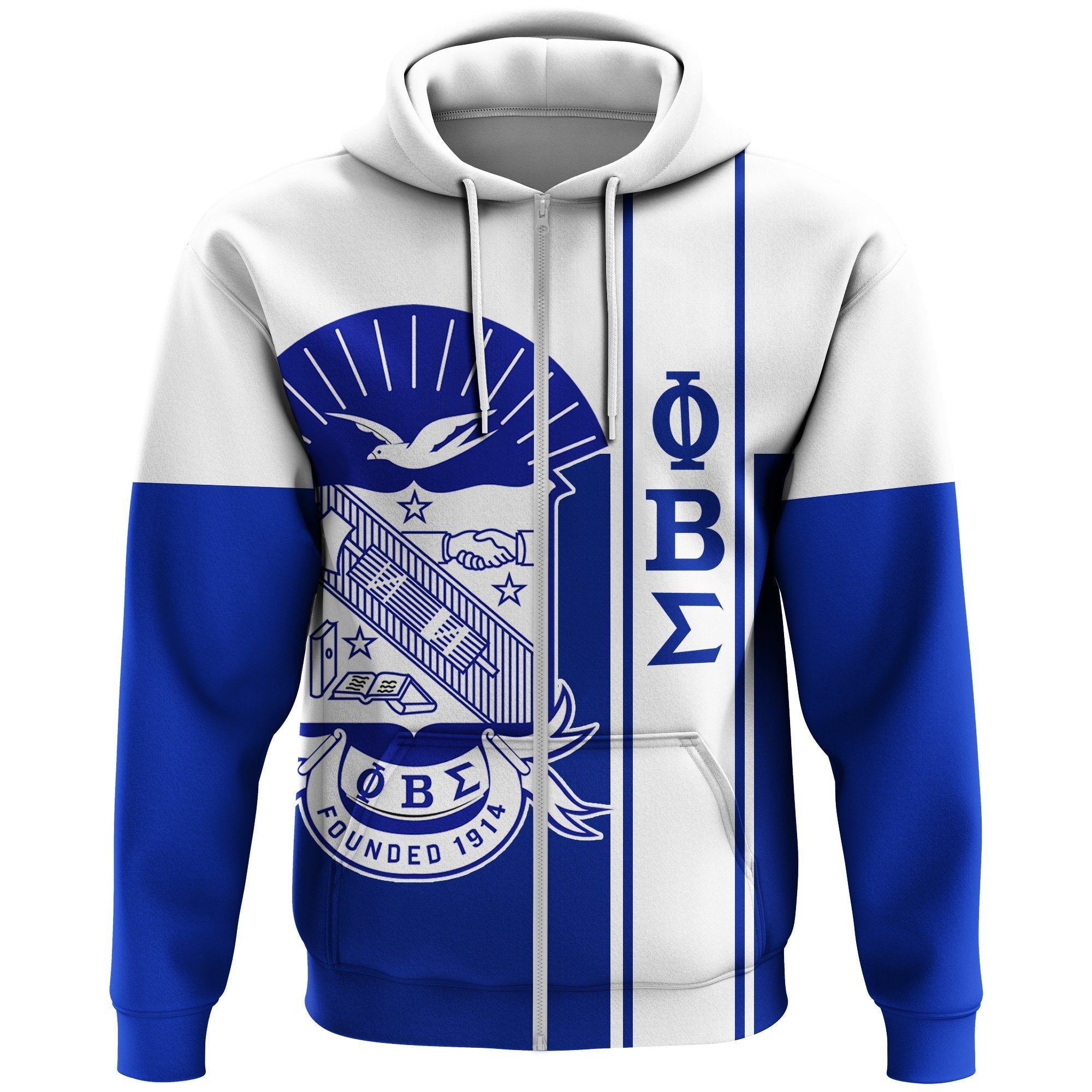 Fraternity Hoodie - Phi Beta Sigma Zip Hoodie Sans Style