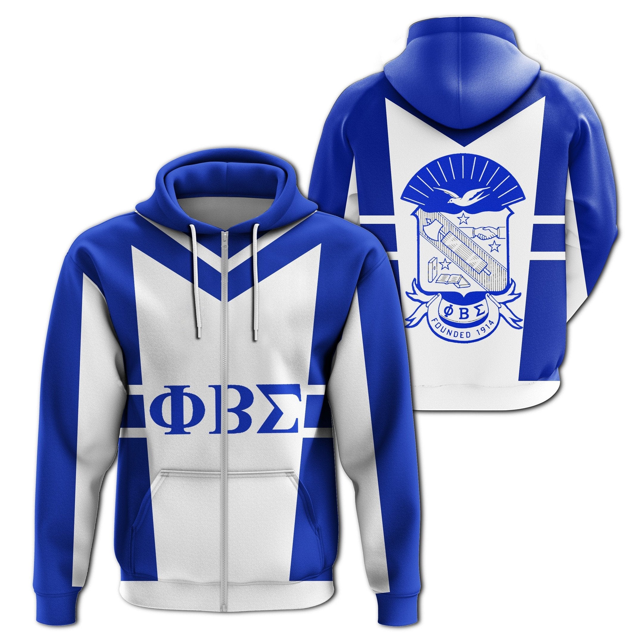 Fraternity Hoodie - Phi Beta Sigma Zip Hoodie Lugg Style