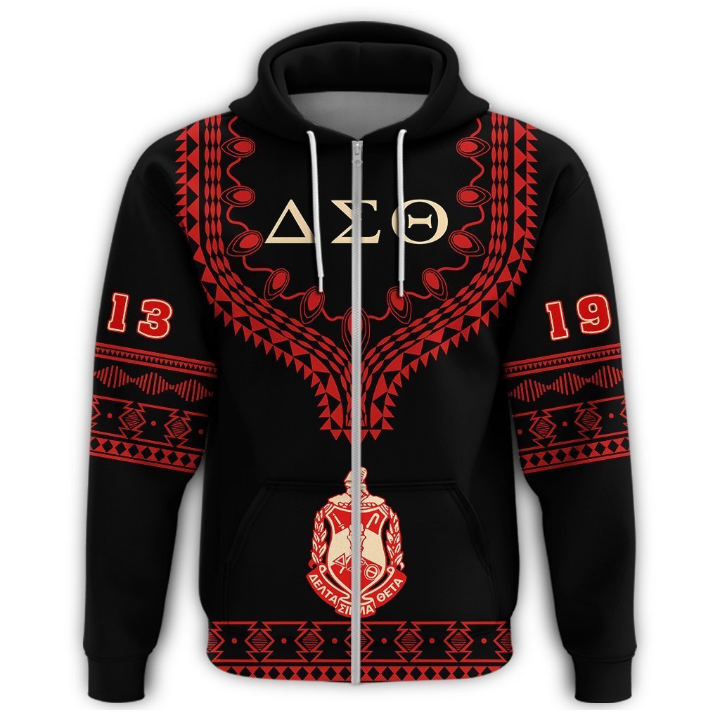 Sorority Hoodie - Delta Sigma Theta Dashiki Zip Hoodie Alva Style