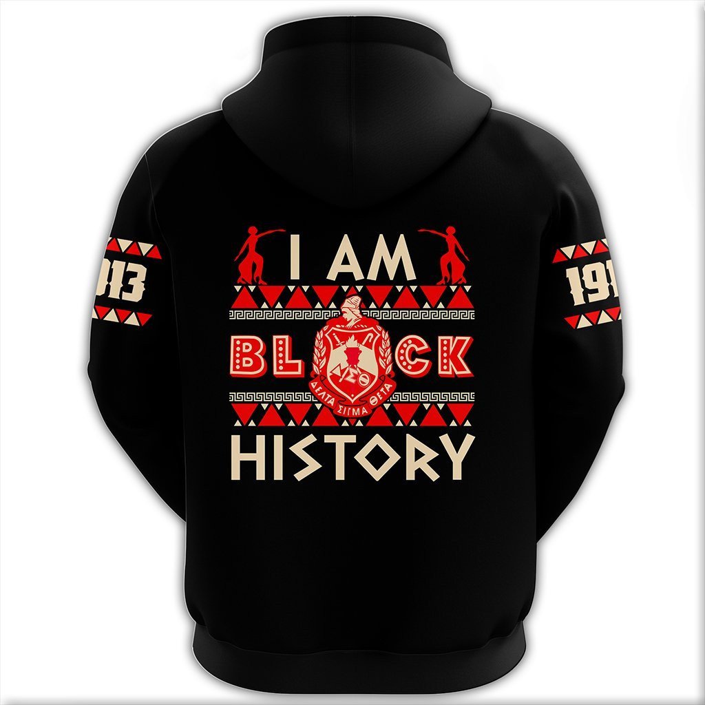 Sorority Hoodie - I Am Black History Delta Sigma Theta Zip Hoodie