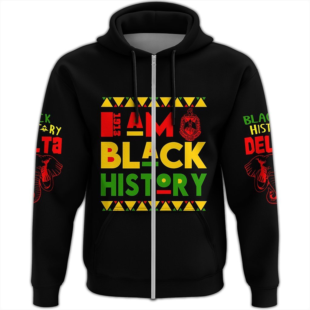 Sorority Hoodie - Black History Delta Sigma Theta Zip Hoodie