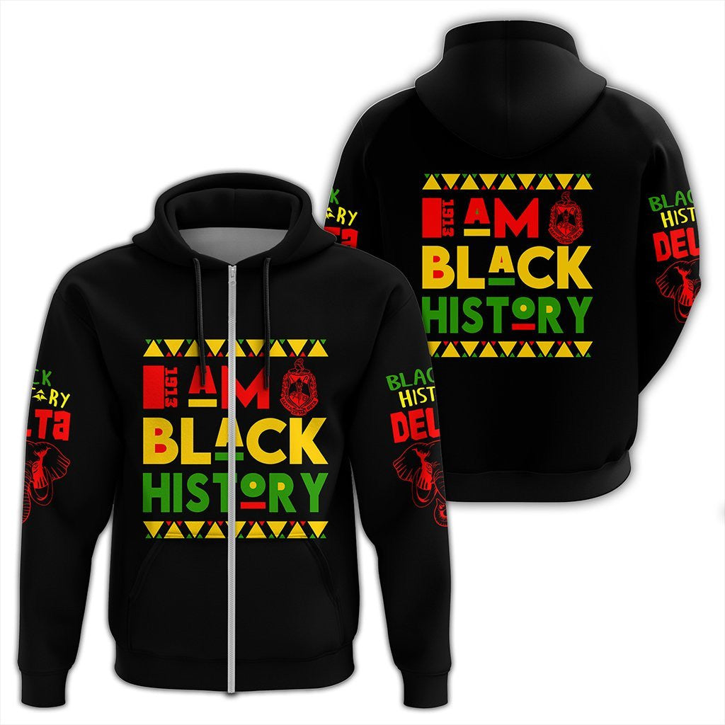 Sorority Hoodie - Black History Delta Sigma Theta Zip Hoodie