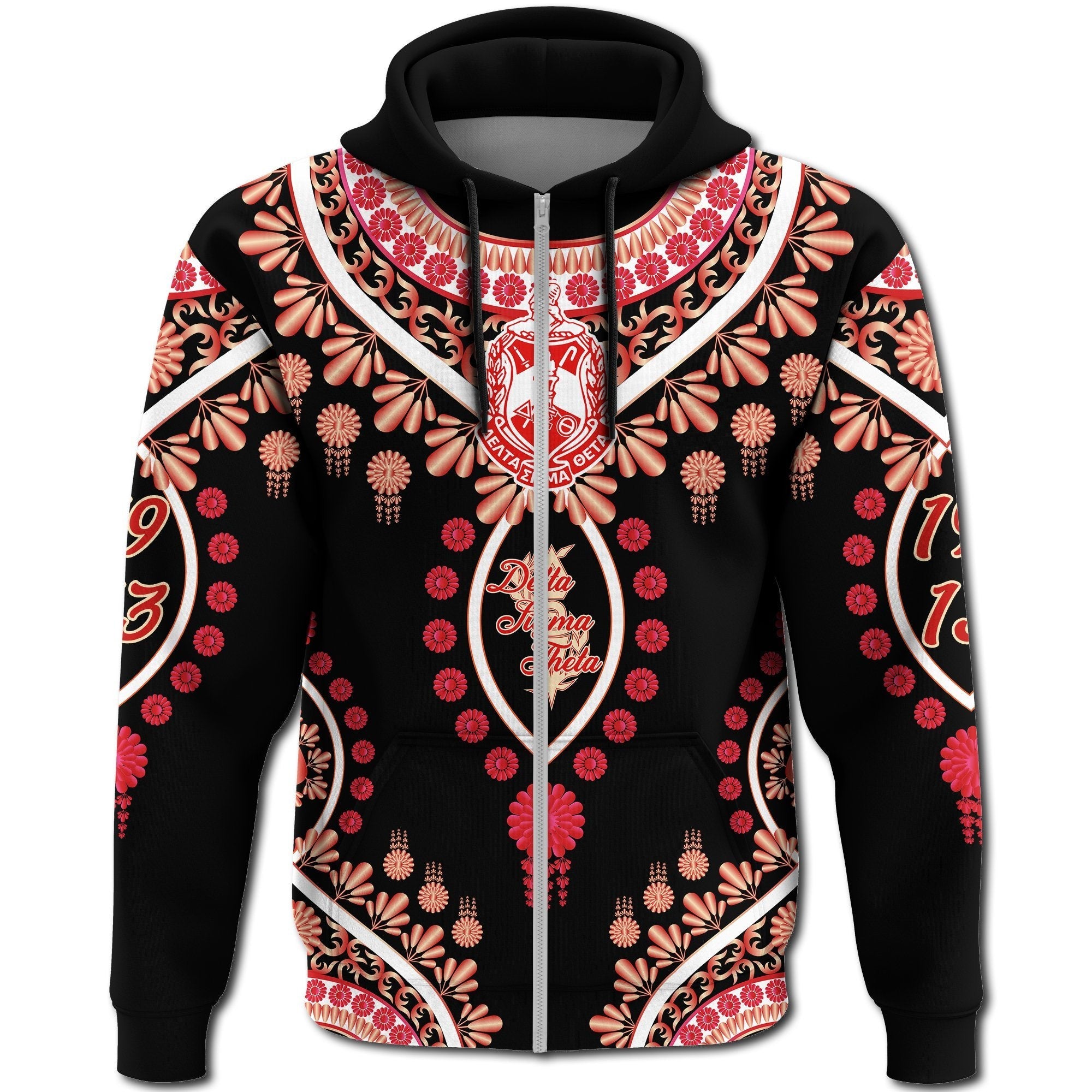 Sorority Hoodie - Delta Sigma Theta Soro Dashiki Zip Hoodie